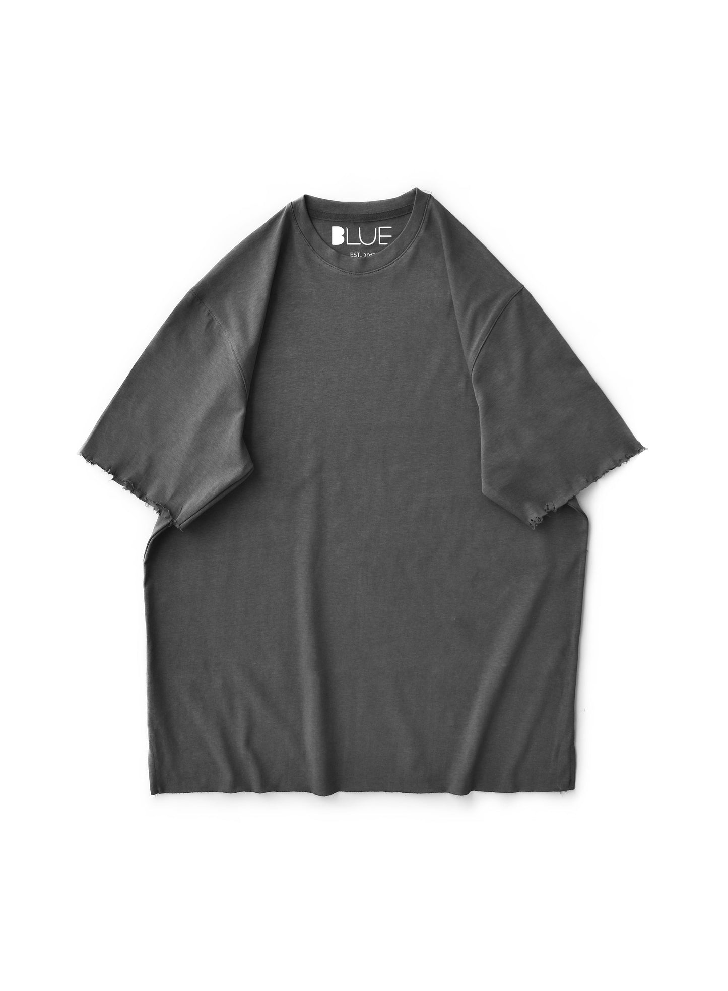 تي شيرت رمادي سادة تلبيس واسع